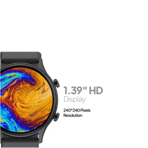 Fire-Boltt Legend Bluetooth Calling with 1.39'' Round Dial Free Size | Dual Button Technology Smartwatch | Black Strap