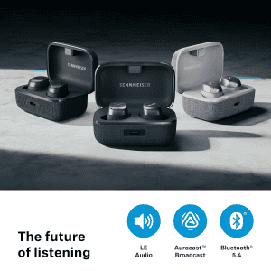 Sennheiser MOMENTUM True Wireless 4 in Ear Earbuds | Intelligent Adaptive ANC | Qi Fast Charge | Black Graphite