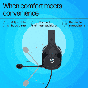 HP H120 Stereo USB Headset | Wired Gaming | Black
