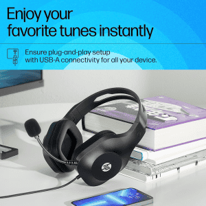 HP H120 Stereo USB Headset | Wired Gaming | Black