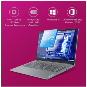Lenovo IdeaPad Slim 3i  | Intel Core i5 12th Gen 12450H | 16 GB | 512 GB SSD | Arctic Grey | 83ER008GIN
