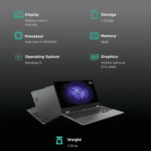 Lenovo LOQ Gaming Laptop | Intel Core i7 14th Gen  | 16 GB | 1TB SSD | RTX 4060 | Luna Gray | 83DV00B8IN