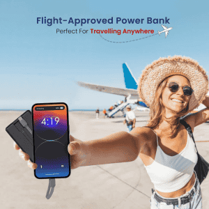 Portronics Luxcell Bind Powerbank | 20000mAh | 22.5W | Fast Charging | in-Built Type C PD | Black | POR 2255