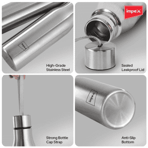 Impex Sippy Water Bottle |  500 ml | Stainless Steel