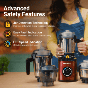 Atomberg Zenova Mixer Grinder | 4 Jars | 550 W | Red Wine