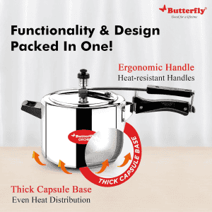 Butterfly Orchid 6 L Induction Bottom Pressure Cooker | Stainless Steel