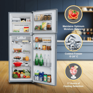 Whirlpool  Frost Free Double Door Refrigerator | 235 L | 2 Star | Titan Steel | 22099 | NEO DF 278