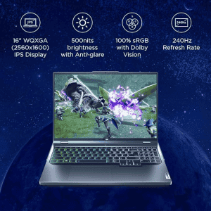 Lenovo Legion Pro 5 Gaming Laptop | AMD Ryzen 9 | 7945HX | WQXGA-IPS 240Hz 500Nits | 16GB | 1TB SSD | NVIDIA RTX 4060 8GB | Grey | 82WM00FEIN