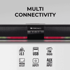 ZEBRONICS Ace Plus Wireless Soundbar | 30W  | Bluetooth 5.1