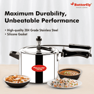 Butterfly Orchid 6 L Induction Bottom Pressure Cooker | Stainless Steel