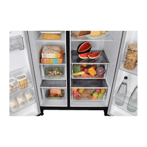 LG Side by Side Refrigerator | 650L | 3 Star | Smart Diagnosis | Matte Black Finish | GL-B257EMC3 DMCZEBN SBS