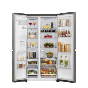 LG Side by Side Refrigerator | Frost Free | 3 Star | 630L | Water & Ice Dispenser | Shiny Steel | GL-L257CPZ3 DPZZEBN SBS