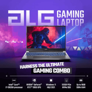 Acer ALG Gaming Laptop |  Intel Core i7 | 16 GB | 512 GB SSD | NVIDIA GeForce RTX 3050 | Steel Gray | UN.34LSI.001