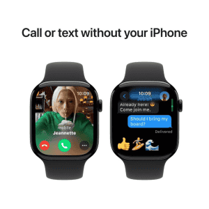 Apple Watch Series 10 | GPS | Cellular | 42 mm |  M/L| Jet Black Aluminium with Black Sport Band | Jet Black Strap