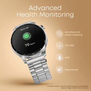 Fastrack Dezire FX1 Pro Smartwatch  |  AMOLED Display | 1.43 inch | Silver Metal