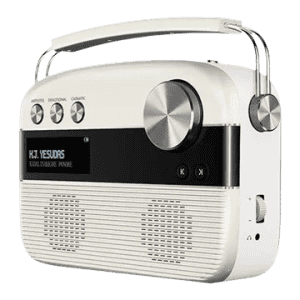 Saregama Carvaan Malayalam Portable Bluetooth Speaker | 6W | 5000 Evergreen Songs | 2.0 Channel | Porcelain White | SC03