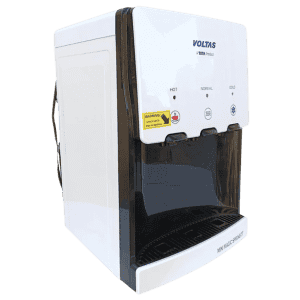 Voltas Spring TT Plus Table Top Water Dispenser | Three Temperature Tap and Compact Design | White and Black