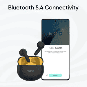 realme Buds T01 TWS Earbuds | AI ENC Noise Cancellation | Black | RMA2406