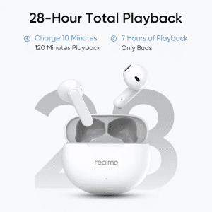 realme Buds T01 Truly Wireless Earbuds | AI ENC for Calls | 13mm Dynamic Driver | White | RMA2406