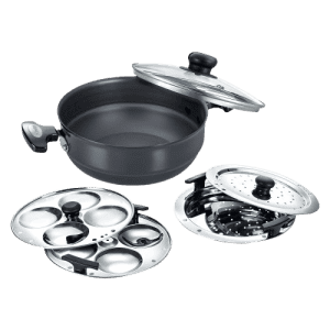 Prestige Hard Anodised Multi Kadai | 220mm | Standard Idli Maker |  30610