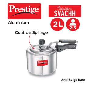Prestige Nakshatra Svachh Inner Lid Pressure Cooker | 2 L | Aluminium | 10729