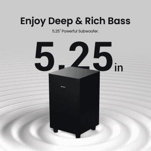 Portronics Pure Sound Pro X1 Bluetooth Soundbar | 100 W | Wired Subwoofer | Remote Control | POR 1961