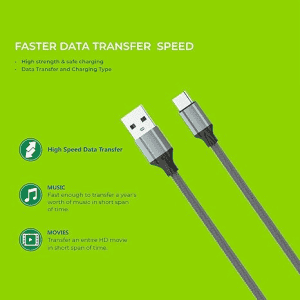 SALPIDO USB TO Type C Data Cable | 2 M | LS 442 TPE