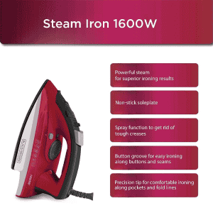 Black & Decker | Steam Iron | 1600 W | Red | BXIR1601IN