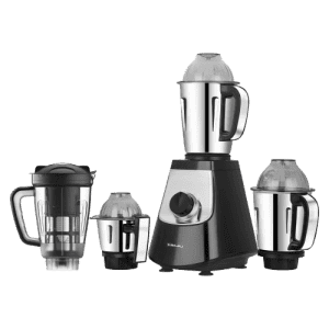 Bajaj Military Series Evoque Juicer Mixer Grinder | 1000 W | 4 Jars | Jet Black | 410630
