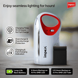 Impex Lantern Emergency Light | White & Red | IL 677