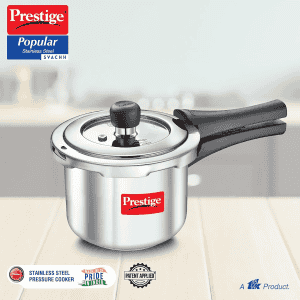 Prestige Popular Svachh Outer Lid Induction Bottom Pressure Cooker | 1.5 L | Stainless Steel | Silver | 20192