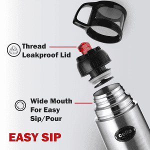 cello Instyle Flask | 750ml | Travel Bottle |  Stainless Steel | Black