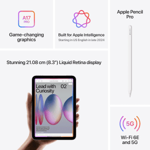 Apple iPad Mini | A17 PRO | 128 GB | Wi-Fi+5G | Space Grey | MXPN3HN/A