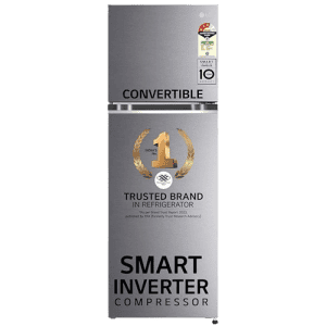LG CONVERTIBLE DOUBLE DOOR REFRIGERATOR | SMART INVERTER COMPRESSOR | 246 L | DAZZLE STEEL | GLS262SDSX