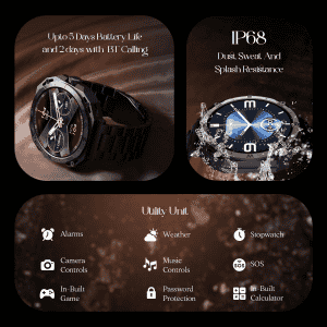boAt Enigma Z20 Amoled Bluetooth Calling Smartwatch | Metal Black