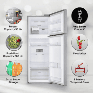 LG CONVERTIBLE DOUBLE DOOR REFRIGERATOR | SMART INVERTER COMPRESSOR | 246 L | DAZZLE STEEL | GLS262SDSX