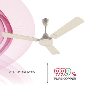Polycab  Vital High Speed Ceiling Fan | 1200 mm | 3 Blade | Pearl Ivory