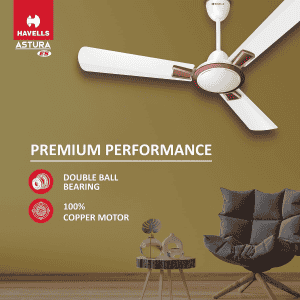 Havells Astura Ceiling Fan | 1200mm | White Maroon
