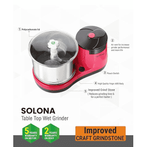 Greenchef Table Top Wet Grinder Turbojet | 2 L