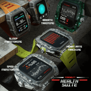 Fire Boltt Diablo Wireless Charging Bluetooth Calling Smartwatch | 49.5mm | Red Strap