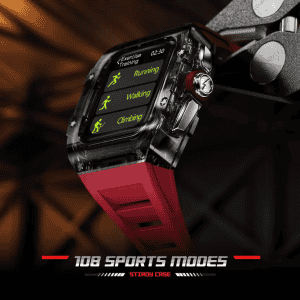 Fire Boltt Diablo Wireless Charging Bluetooth Calling Smartwatch | 49.5mm | Red Strap