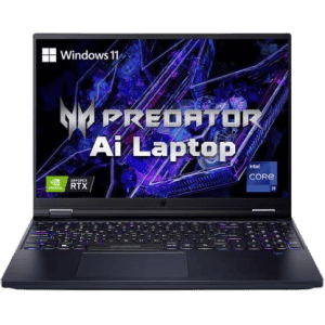 Acer Predator Helios 16 Gaming Laptop | Intel Core i9 14th Gen 14900HX | 16 GB | 1 TB SSD | NVIDIA GeForce RTX 4070 8 GB Graphics | Abyssal Black | NH.QNXSI.003