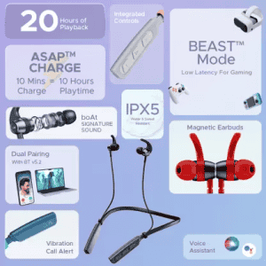 boAt Rockerz 235 Pro Wireless Bluetooth Headset | Active Black