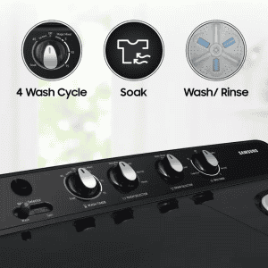 Samsung Semi Automatic Top Load Washing Machine | 8 kg | 5 Star | Black Grey | WT80C4200GG TL