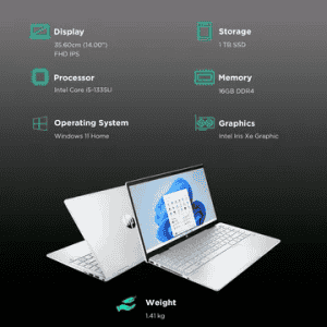 HP Pavilion x360 | Intel Core i5 13th Gen 1335U | 16 GB | 1 TB SSD | 14 Inch | Silver |  14-ek1010TU