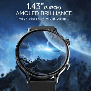 Pebble Vast Amoled Smart Watch | 1.43 Inch | Evening Blue | PFB207