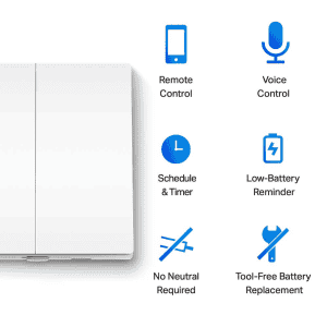 Tp-Link Tapo S220 Smart Light Switch | 2 Gang 1 Way | remote And Voice Control | White