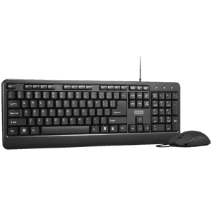 Lenovo 160 wired keyboard mouse combo | Waterproof Exoskeleton | Black