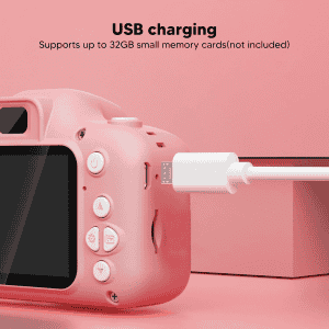 Childrens Fun Paw Camera | 40MP Kids Camera 2in IPS Screen with Front Rear Dual Camera | Fun Photography for Teens | Peach