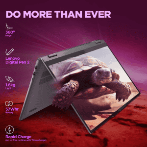 Lenovo IdeaPad 5 2 in 1 Laptop | Intel Core 5 120U | 16 GB | 512 GB | Luna Grey | 83DT004SIN